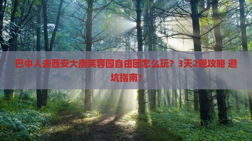巴中去西安大唐芙蓉园自由团