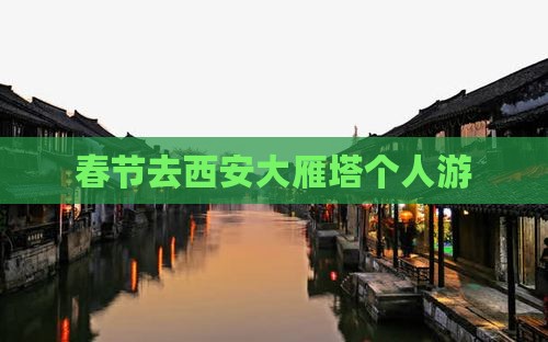 春节去西安大雁塔个人游