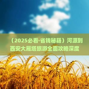 河源到西安大雁塔景点