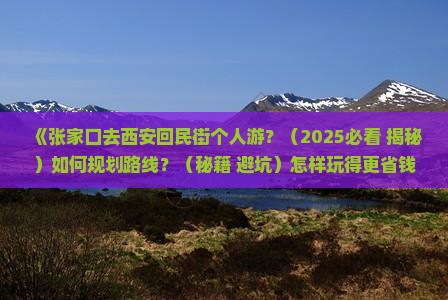 张家口去西安回民街个人游