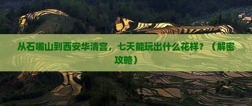 石嘴山到西安华清宫七日游