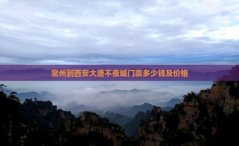 常州到西安大唐不夜城门票
