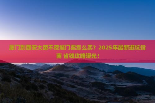 厦门到西安大唐不夜城门票