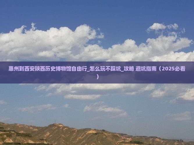 惠州到西安陕西历史博物馆自由行