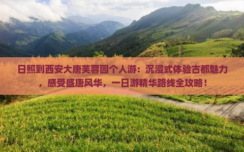日照到西安大唐芙蓉园个人游