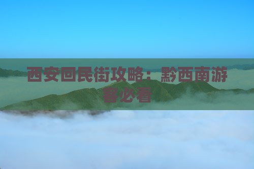 黔西南到西安回民街攻略