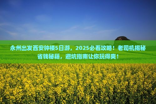 永州去西安钟楼大型旅游团