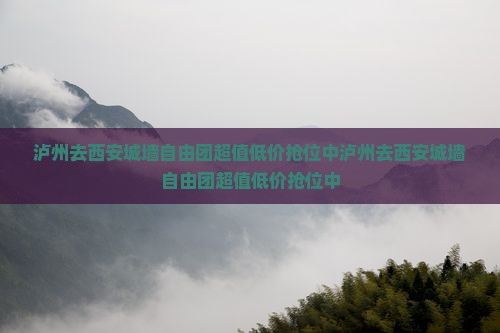 泸州去西安城墙自由团