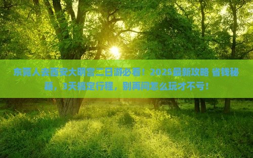 东莞去西安大明宫国家遗址公园二日游