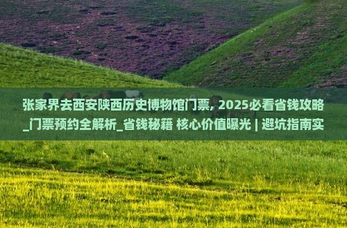 张家界去西安陕西历史博物馆门票