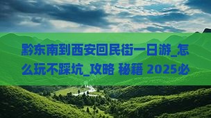 黔东南到西安回民街一日游
