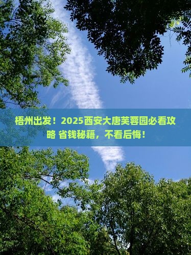 梧州去西安大唐芙蓉园旅行社