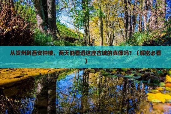 贺州到西安钟楼二日游