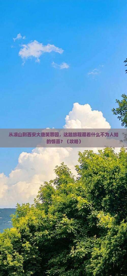凉山到西安大唐芙蓉园旅游