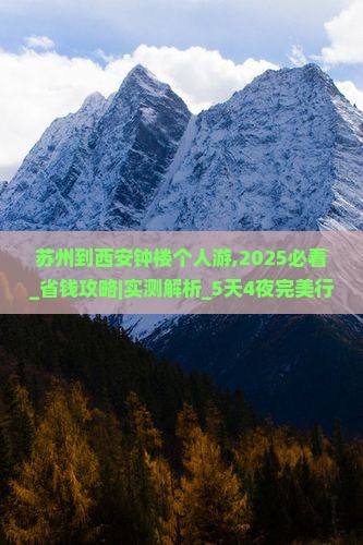 苏州到西安钟楼个人游