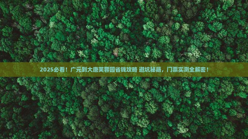 广元到西安大唐芙蓉园门票