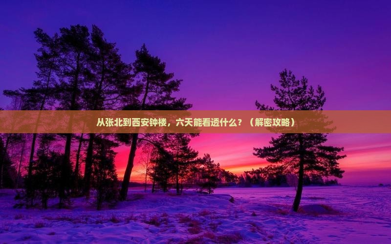 张北到西安钟楼六日游
