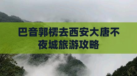 巴音郭楞去西安大唐不夜城攻略 巴音郭楞去西安大唐不夜城攻略