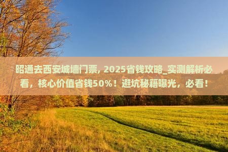 昭通去西安城墙门票
