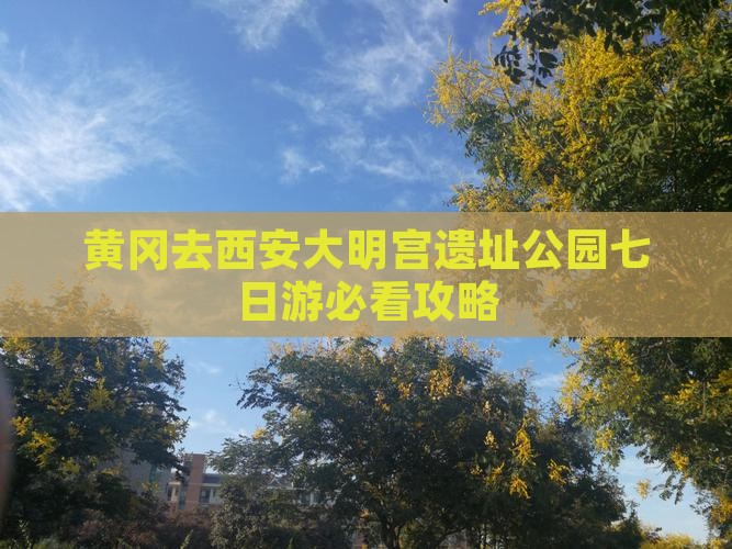 黄冈去西安大明宫国家遗址公园七日游