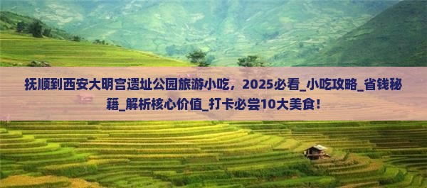 抚顺到西安大明宫国家遗址公园旅游小吃