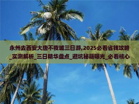 永州去西安大唐不夜城三日游