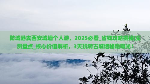 防城港去西安城墙个人游