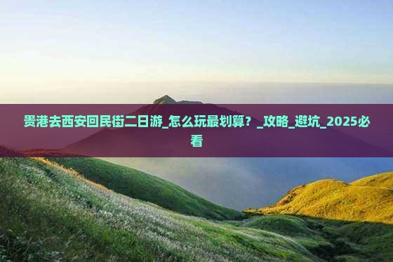 贵港去西安回民街二日游