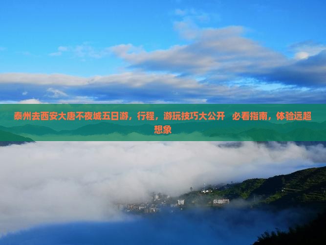 泰州去西安大唐不夜城五日游