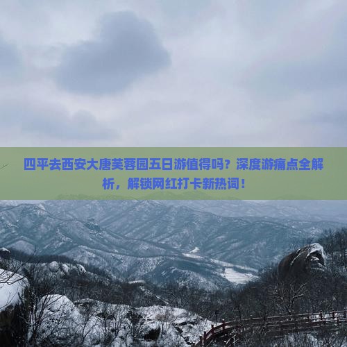 四平去西安大唐芙蓉园五日游