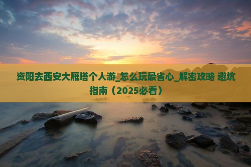 资阳去西安大雁塔个人游