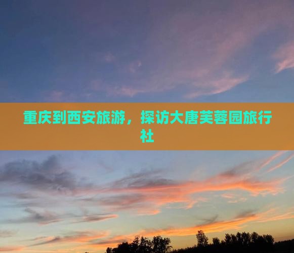 重庆到西安大唐芙蓉园旅行社