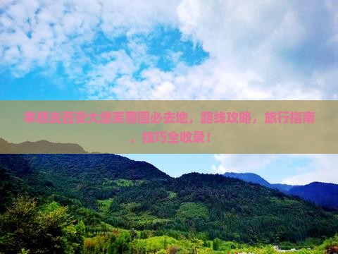 孝感去西安大唐芙蓉园必去地