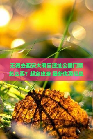 无锡去西安大明宫国家遗址公园门票