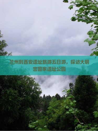 兰州到西安大明宫国家遗址公园五日游