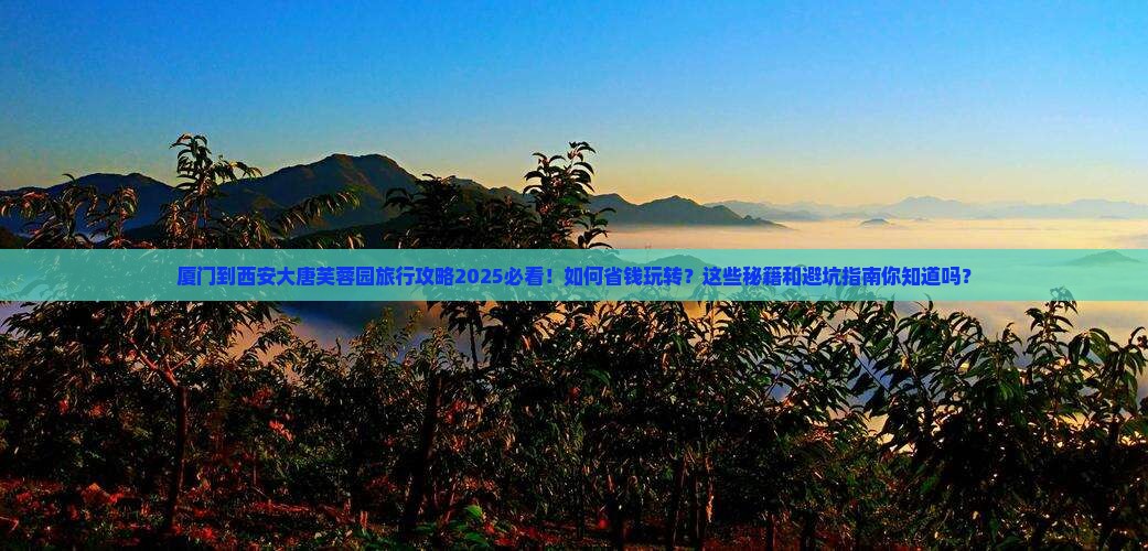 厦门到西安大唐芙蓉园旅行社