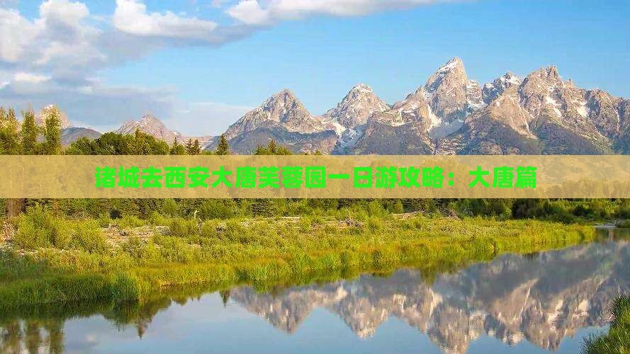 诸城去西安大唐芙蓉园一日游