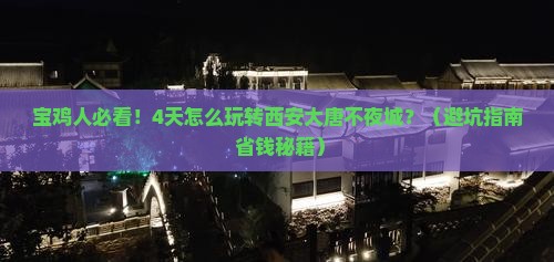 宝鸡到西安大唐不夜城四日游