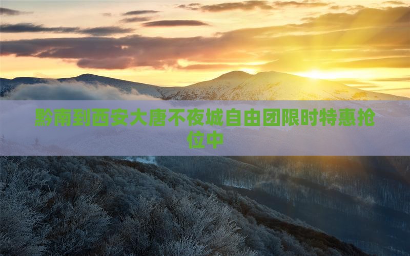 黔南到西安大唐不夜城自由团