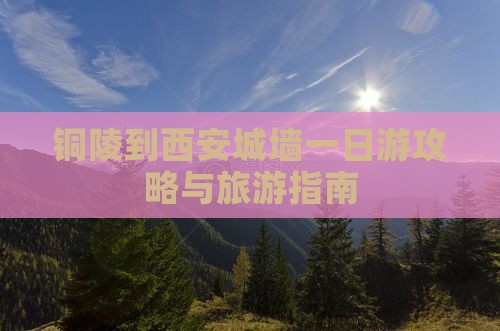 铜陵到西安城墙一日游