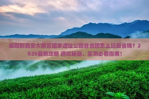 咸阳到西安大明宫国家遗址公园自由团