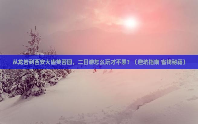 龙岩到西安大唐芙蓉园二日游