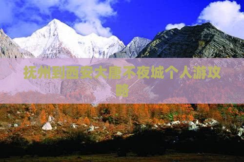 抚州到西安大唐不夜城个人游