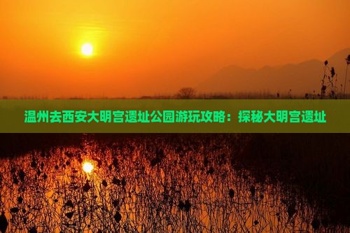 温州去西安大明宫国家遗址公园景点