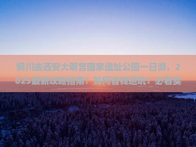 铜川去西安大明宫国家遗址公园一日游