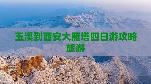 玉溪到西安大雁塔四日游