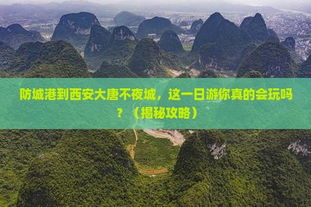 防城港到西安大唐不夜城一日游