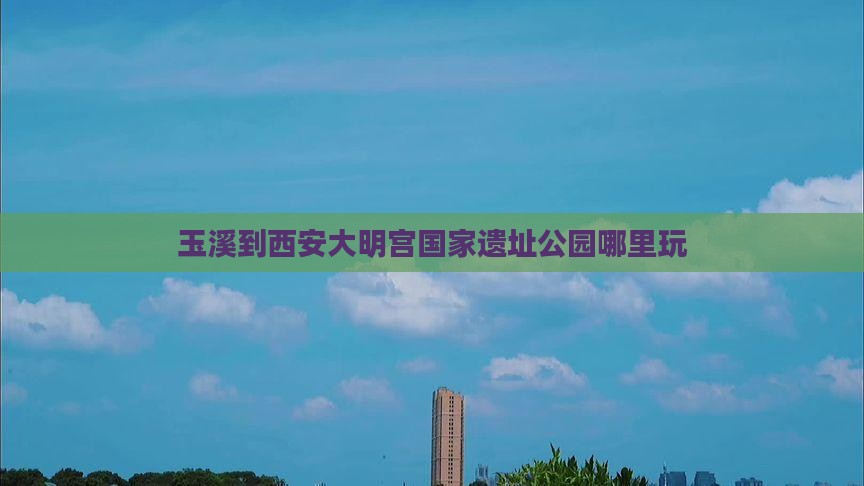 玉溪到西安大明宫国家遗址公园哪里玩