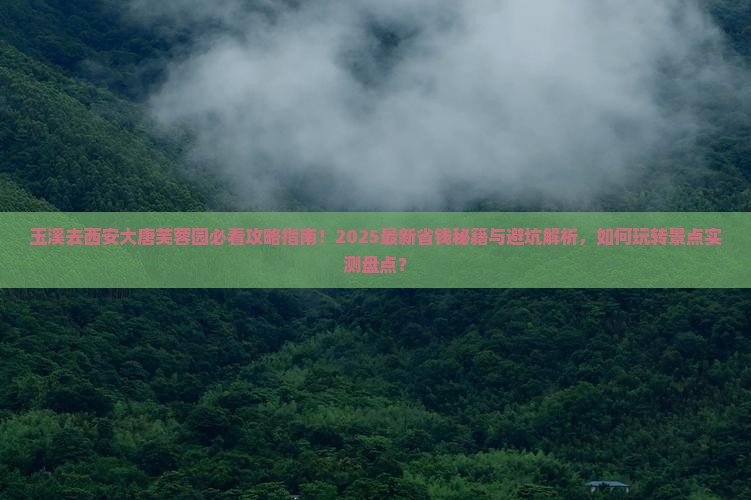 玉溪去西安大唐芙蓉园景点