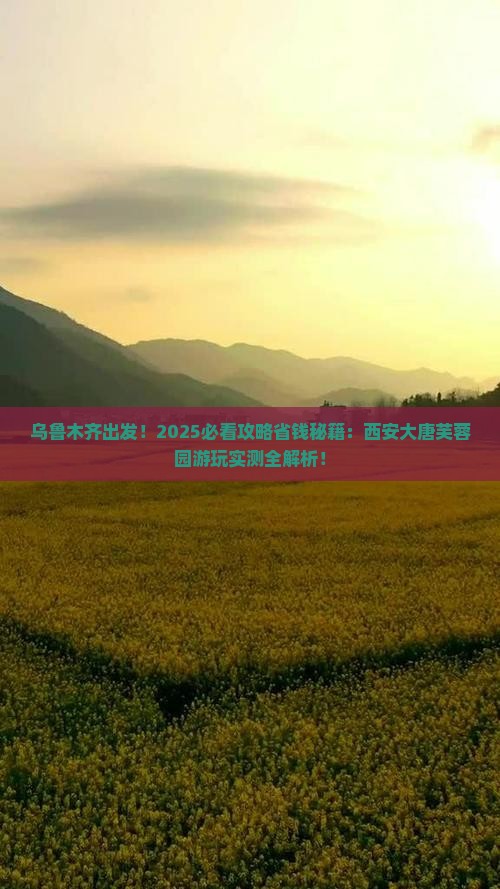 乌鲁木齐去西安大唐芙蓉园景点